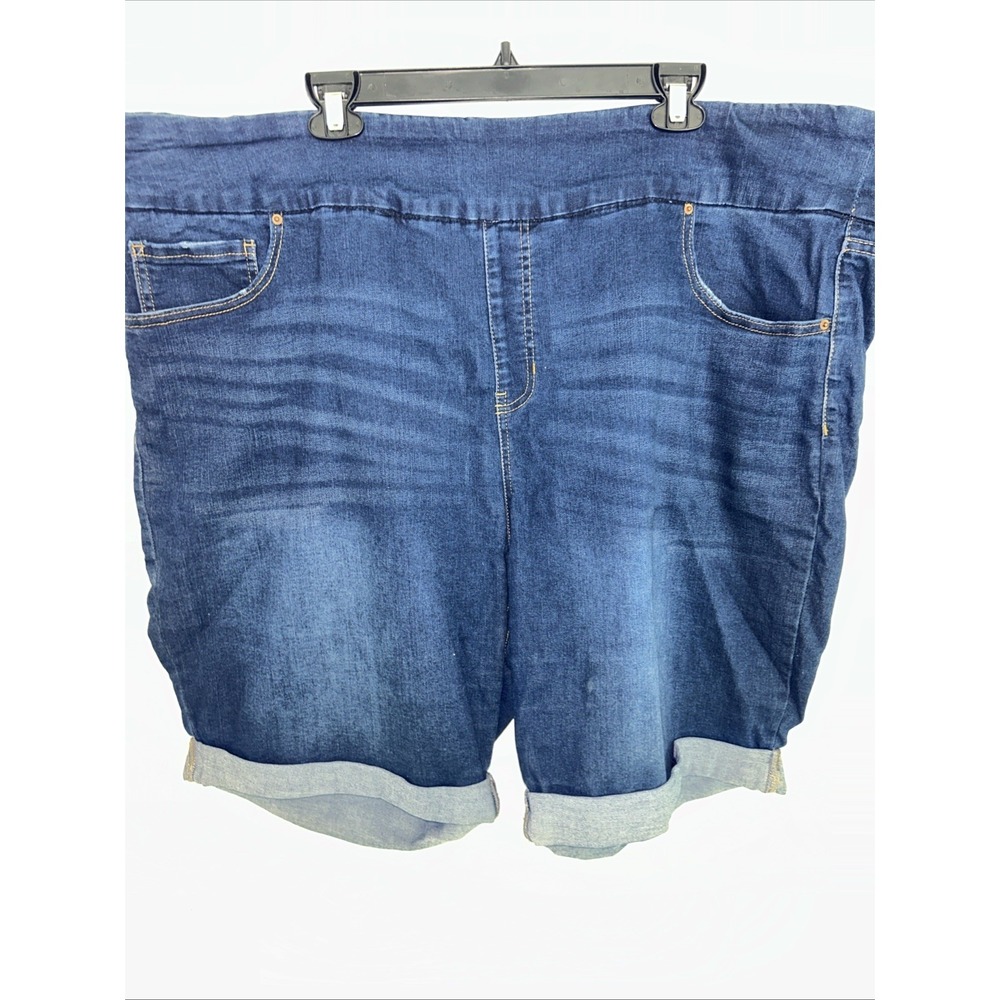 Terri And Sky Plus Blue Jean Shorts 3X Women's Front And Back Pockets Denim Blue